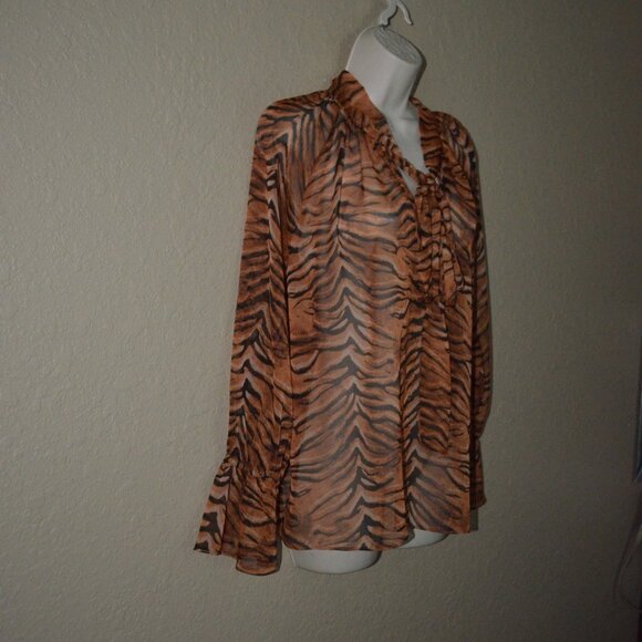 NWT $250 Sz SS Misa Los Angeles Gracie Animal Print Tigresse Blouse - Picture 5 of 7